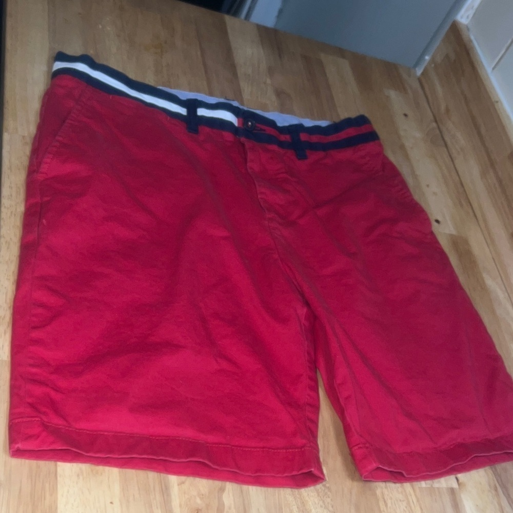 Tommy Hilfiger Red Flat Front Shorts